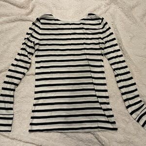 Black and White Striped Long Sleeve Shirt